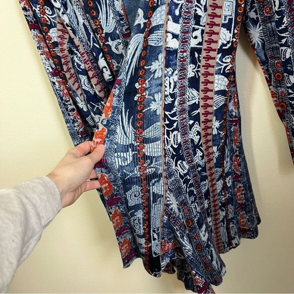 ✨ Desigual Women’s Blue Santorini Cactus Print Cardigan Sweater - Picture 8 of 16